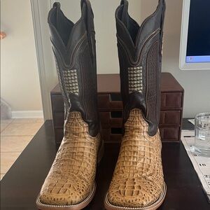 Genuine Leather Western Boots in Brown and Tan